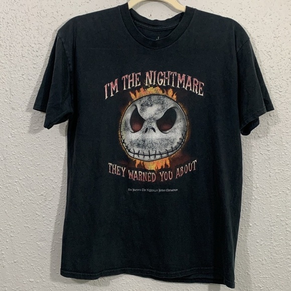 Disney Parks “I’m the Nightmare They Warned You About”. Faded Black Tee size XL - Picture 1 of 11